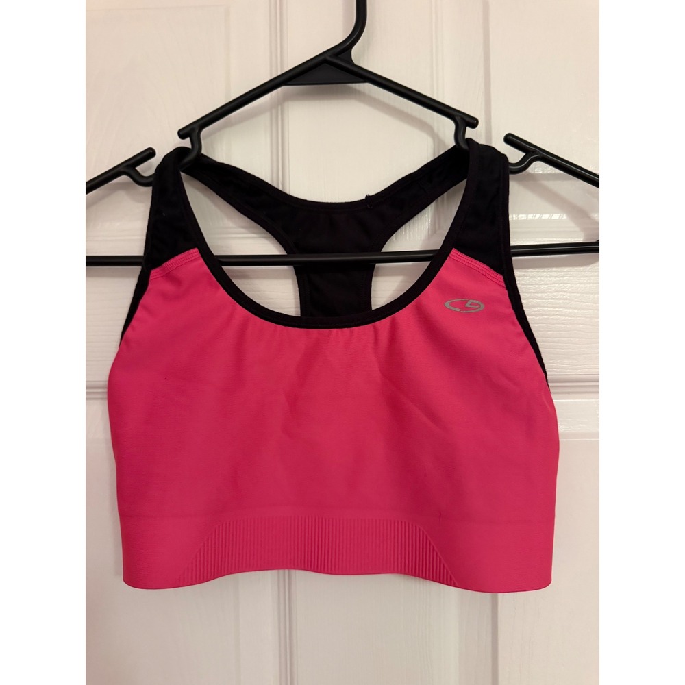 Champion Fusion Flex Sports Bra Pink Black Racerback Keyhole M RN15763